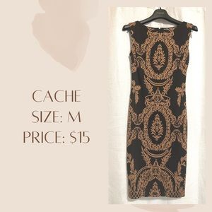 Business casual black and Brown pattern dress. Dinner night dress or for work.